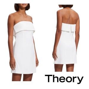 Strapless Theory Linen Mini Dress